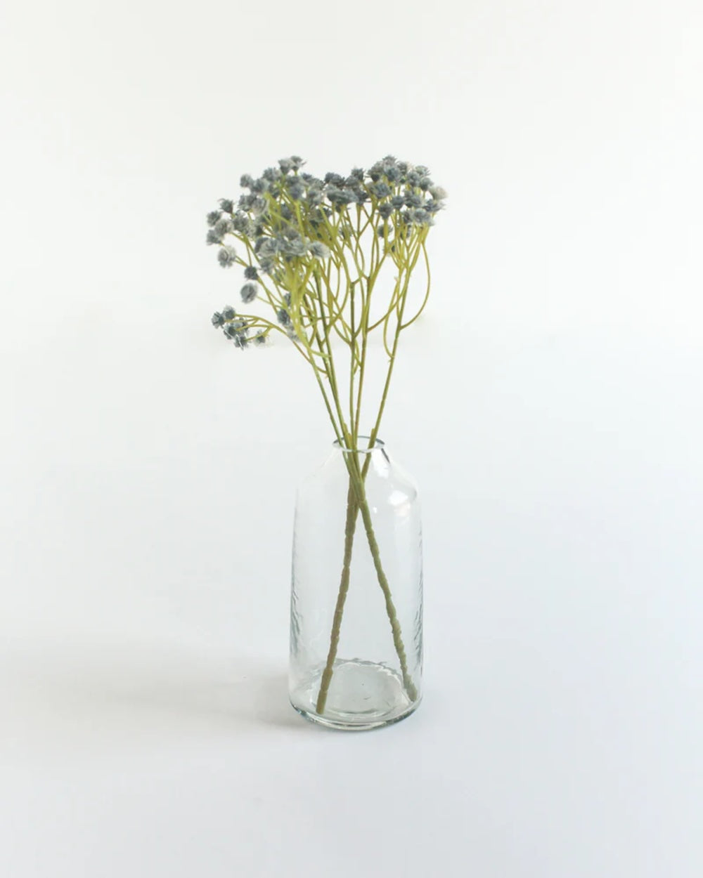 Set of 3 Handblown Hammered Bud Vases - Clear