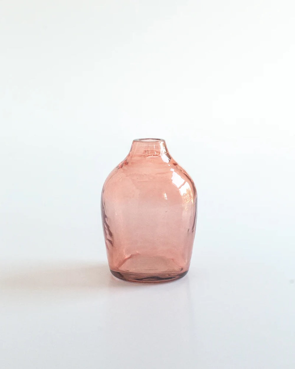 Set of 3 Handblown Hammered Bud Vases - Blush