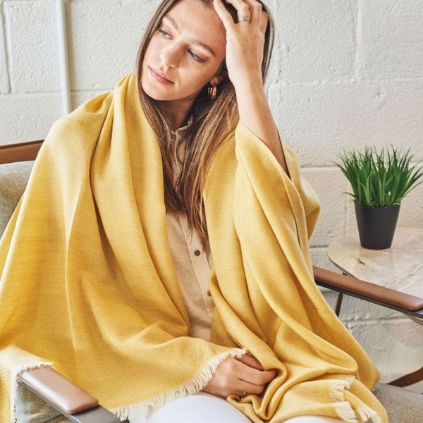 Dandelion Yellow Handloom Merino Throw