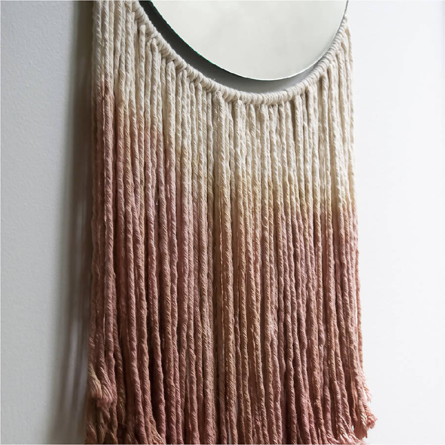 Lucia Wall Mirror with Rose-Dyed Cotton