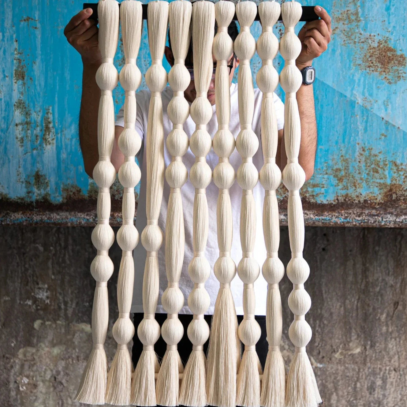 Mitla Mini Wall Hanging – Raw Cotton & Paper Maché