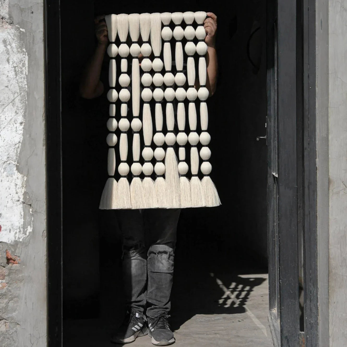 Mitla Mini Wall Hanging – Raw Cotton & Paper Maché