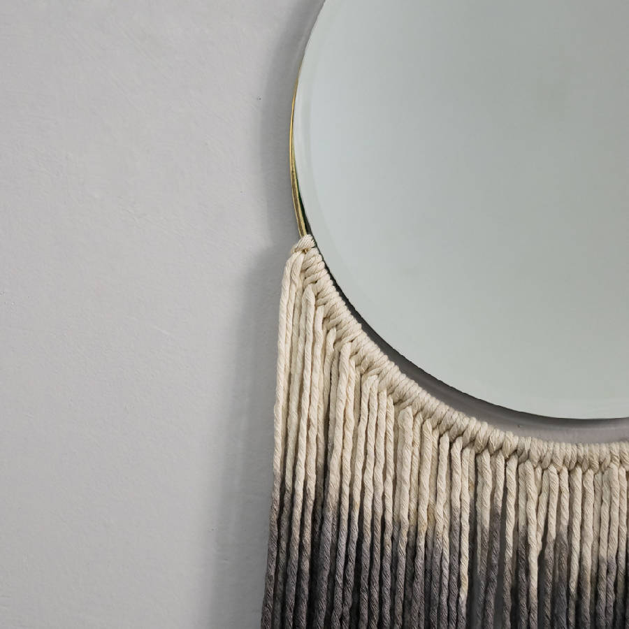 Lucia Wall Mirror with Rose-Dyed Cotton