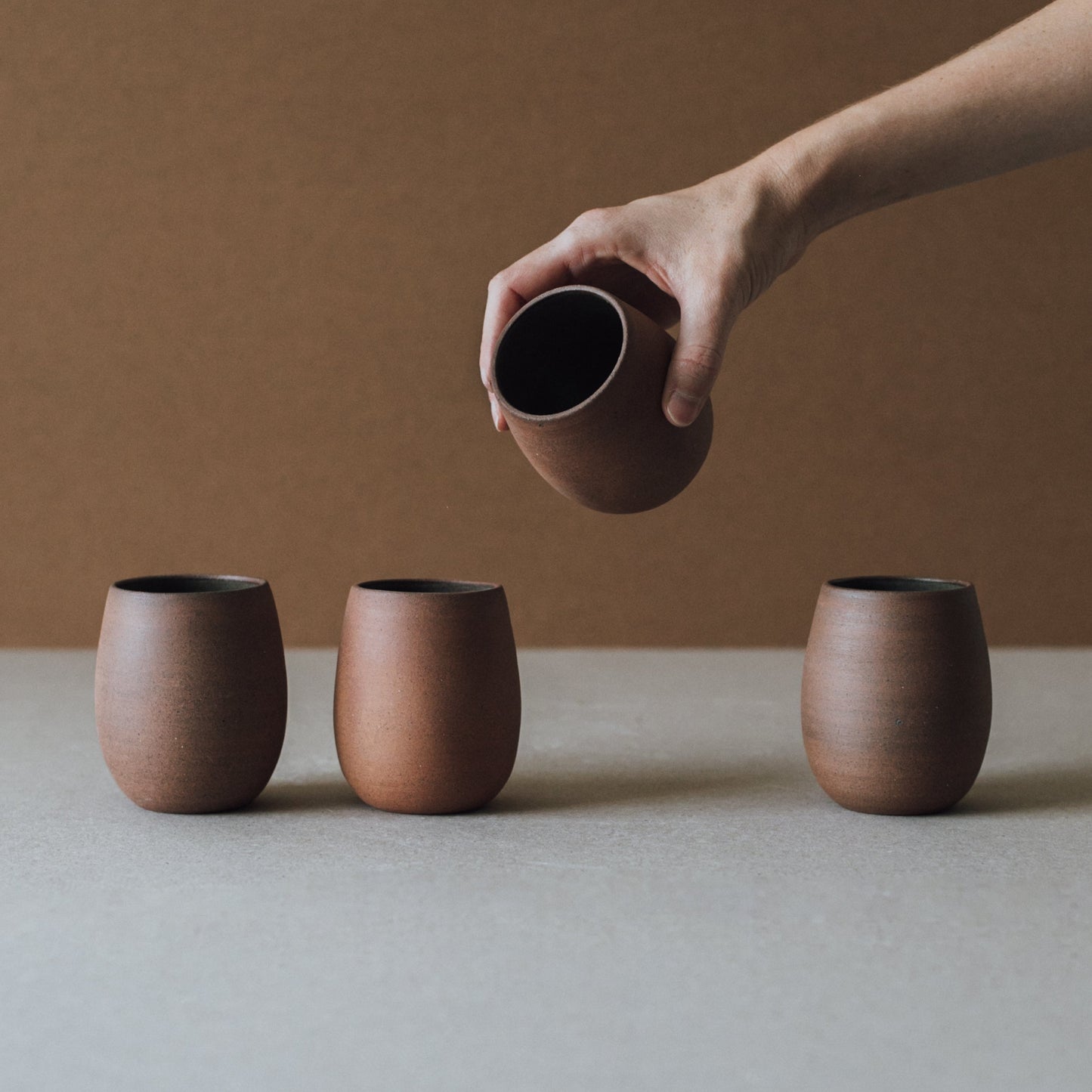 Bola Ceramic Cup – Handcrafted Natural Clay