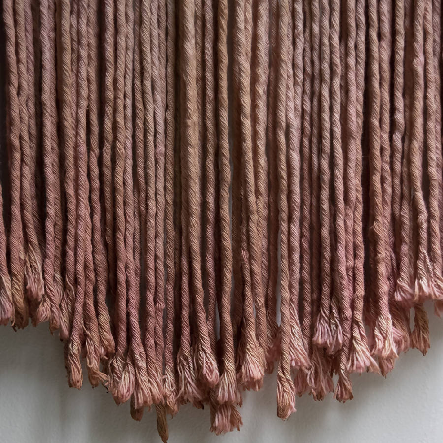 Lucia Wall Mirror with Rose-Dyed Cotton