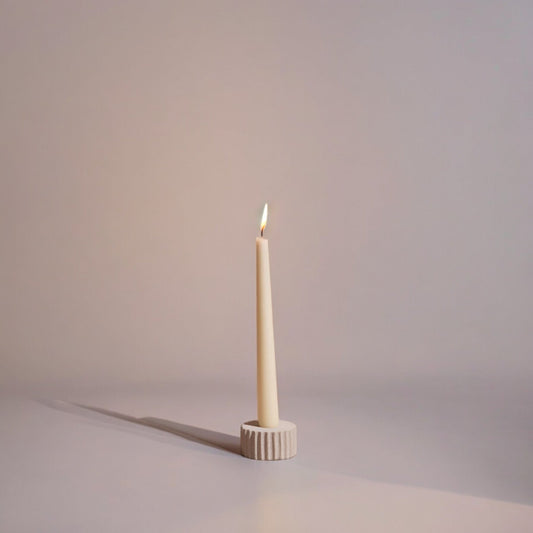 Pilar Low Taper Candle Holder – Natural Sandstone