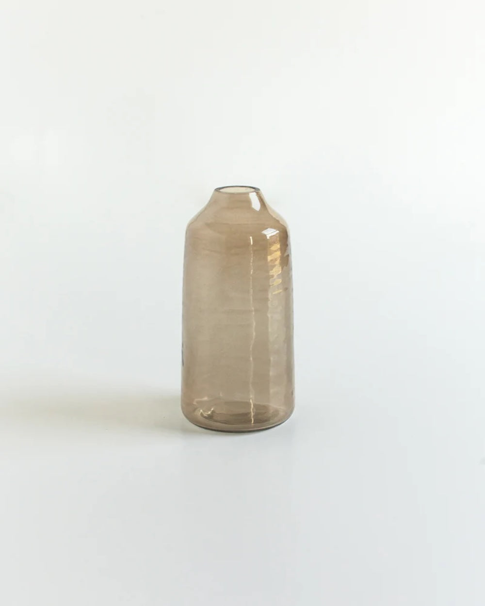 Set of 3 Handblown Hammered Bud Vases - Smoke