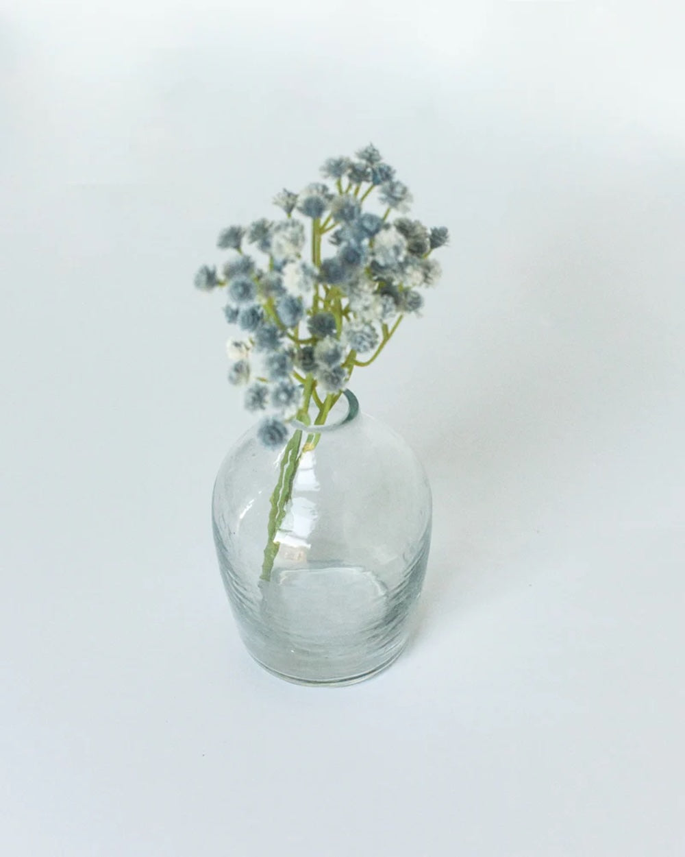 Set of 3 Handblown Hammered Bud Vases - Clear