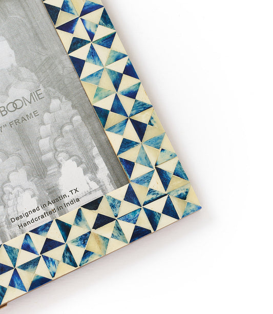 Varuna 5x7 Picture Frame – Cobalt Blue & White Mosaic Bone