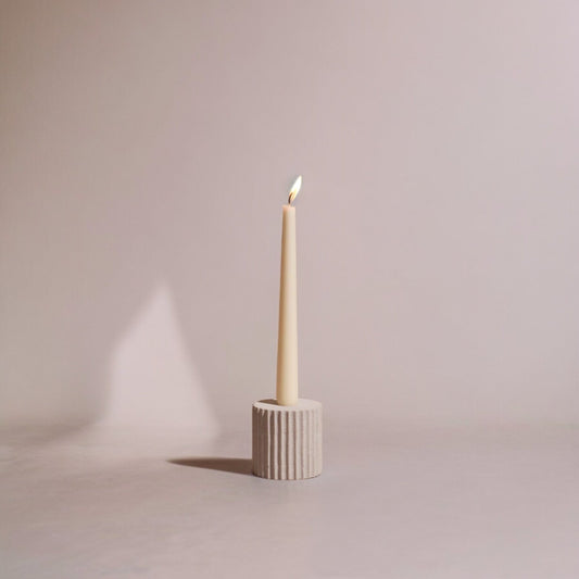 Pilar Small Taper Candle Holder – Natural Sandstone