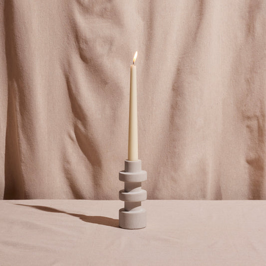 Pilar Tear Taper Candle Holder – Natural Sandstone