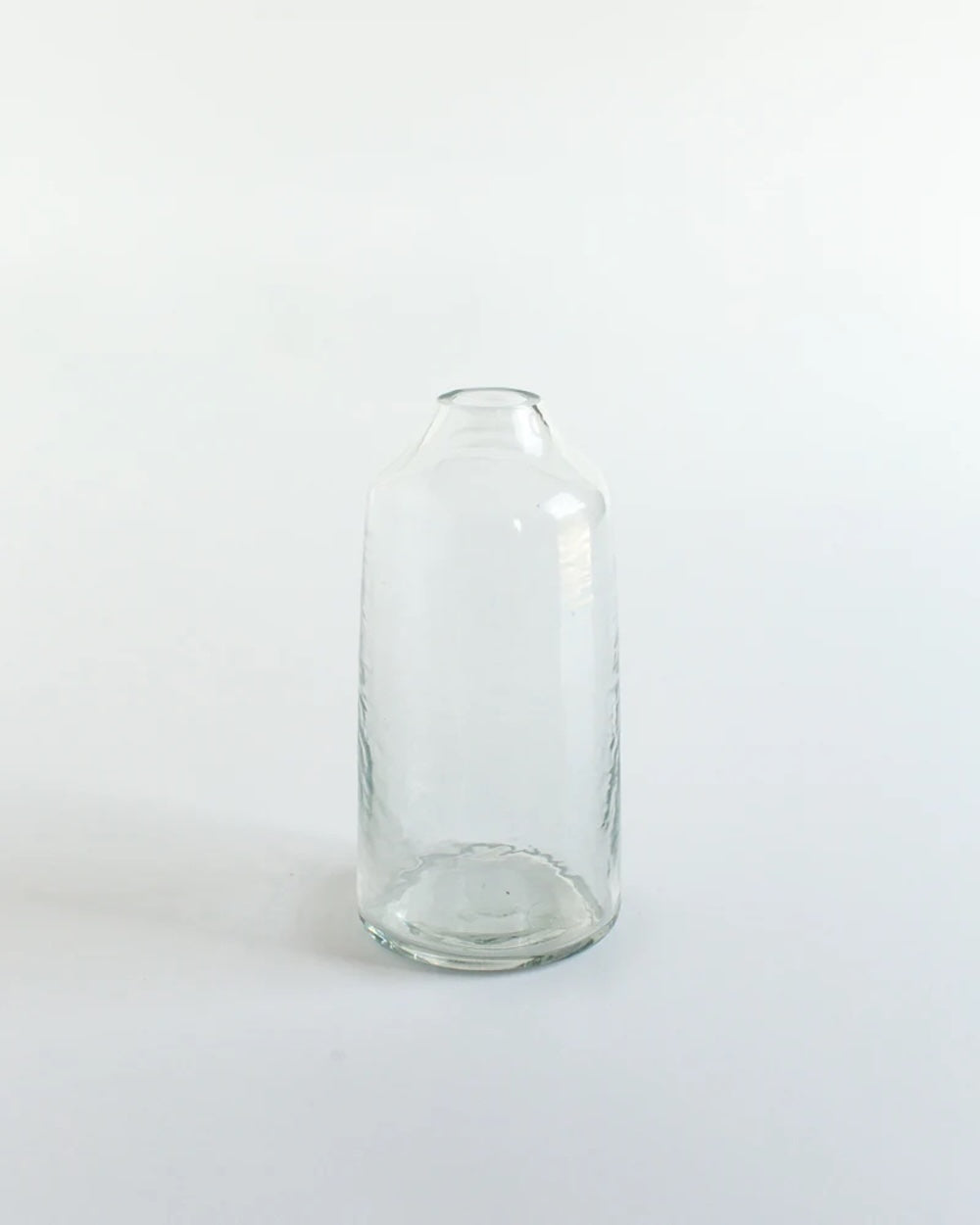Set of 3 Handblown Hammered Bud Vases - Clear
