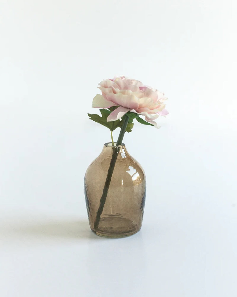 Set of 3 Handblown Hammered Bud Vases - Smoke