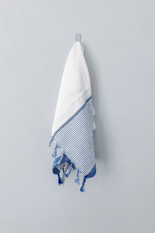 Ivory Blue Tribeca Hand Towel