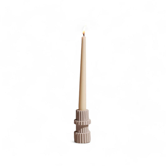 Pilar Taper Candle Holder – Natural Sandstone