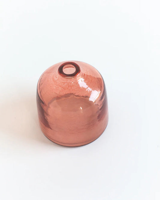 Set of 3 Handblown Hammered Bud Vases - Blush
