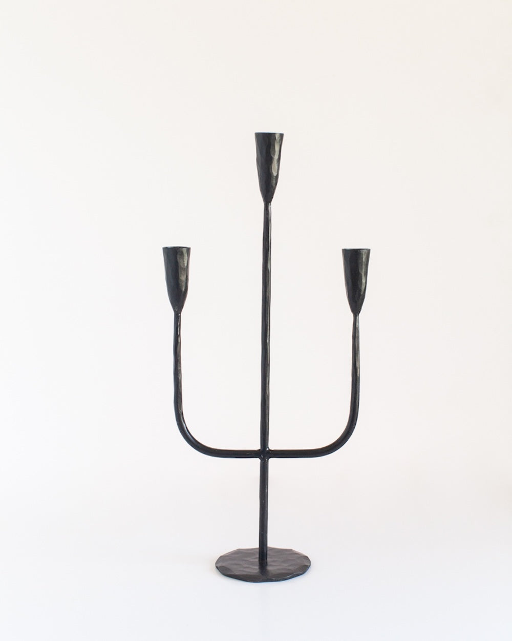 Hand-Forged Iron Candelabra - Black Finish