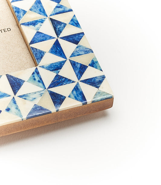 Varuna 4x6 Picture Frame – Cobalt Blue & White Mosaic Bone