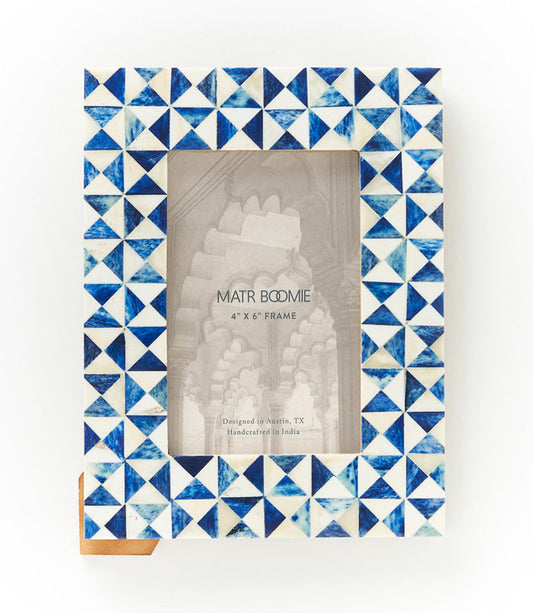 Varuna 4x6 Picture Frame – Cobalt Blue & White Mosaic Bone