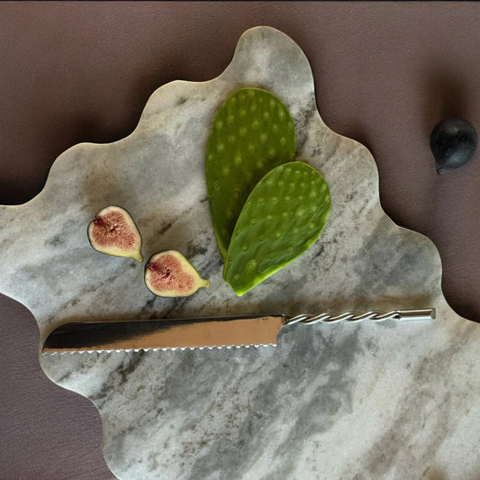 Kora Large Hand-Carved Marble Serving Board