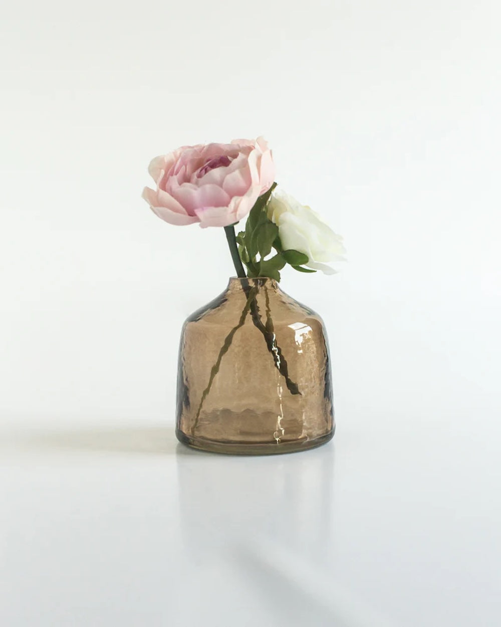 Set of 3 Handblown Hammered Bud Vases - Smoke