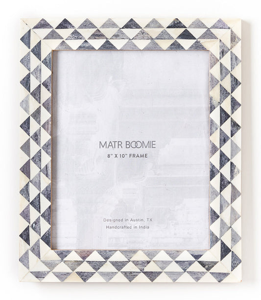 Varuna 8x10 Picture Frame – Gray & White Mosaic Bone