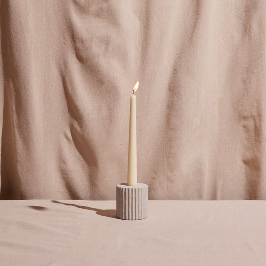 Pilar Small Taper Candle Holder – Natural Sandstone
