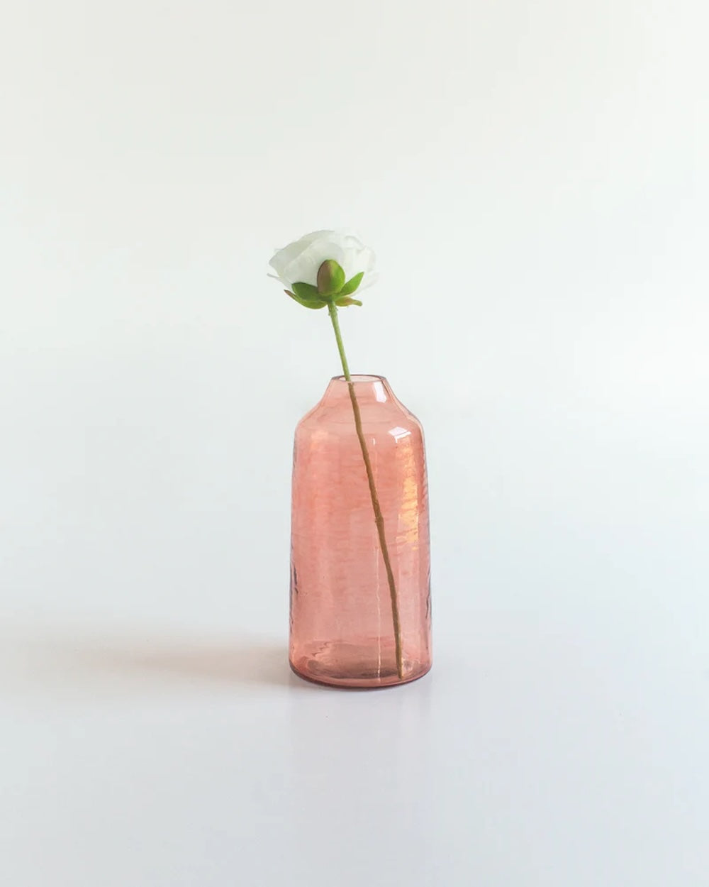 Set of 3 Handblown Hammered Bud Vases - Blush