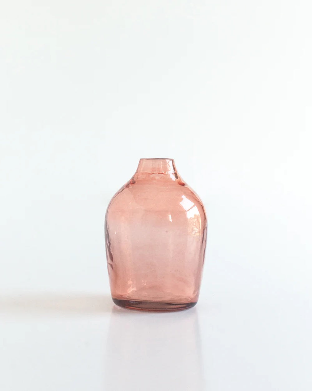 Set of 3 Handblown Hammered Bud Vases - Blush