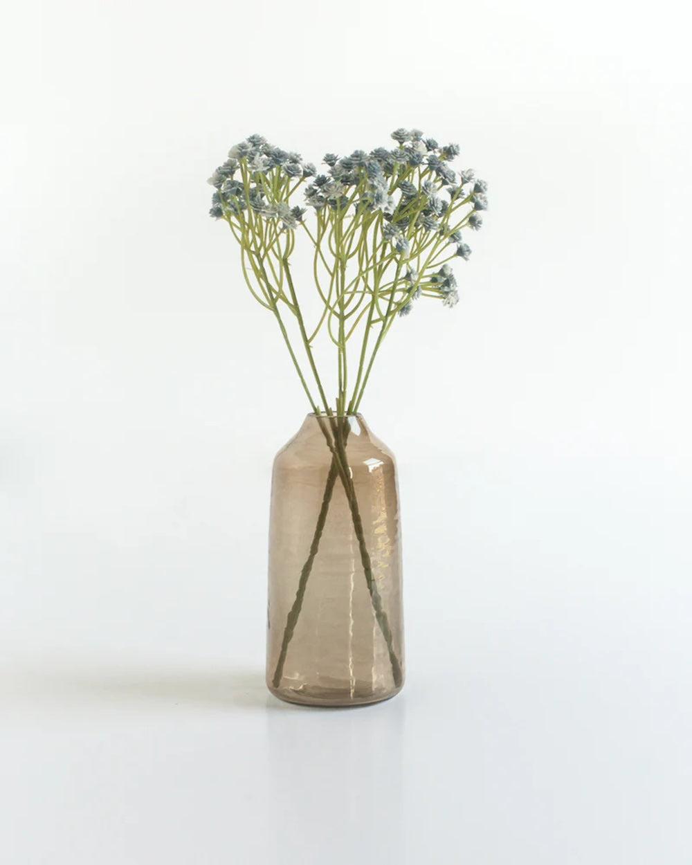 Set of 3 Handblown Hammered Bud Vases - Smoke